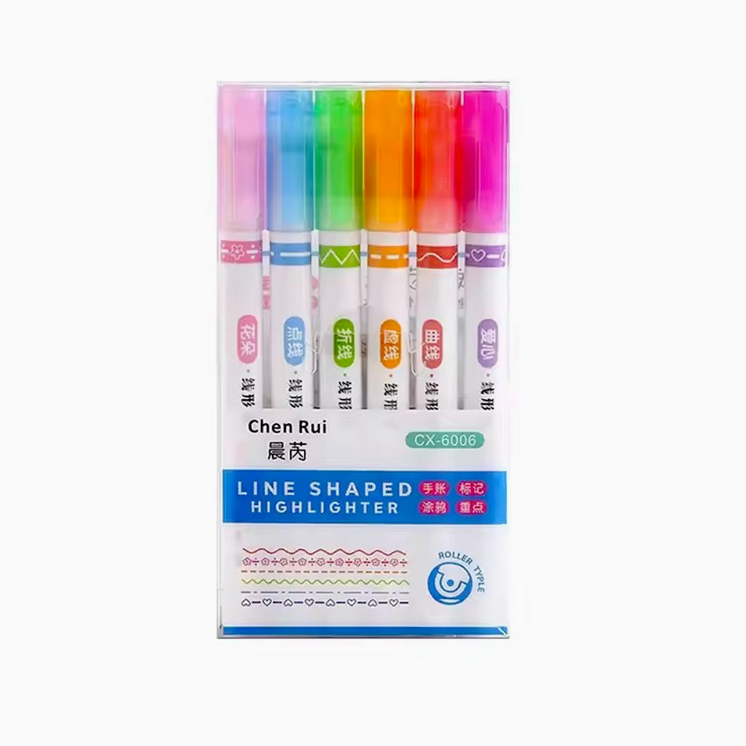 Dotted Line Roller Highlighter Colored Pen