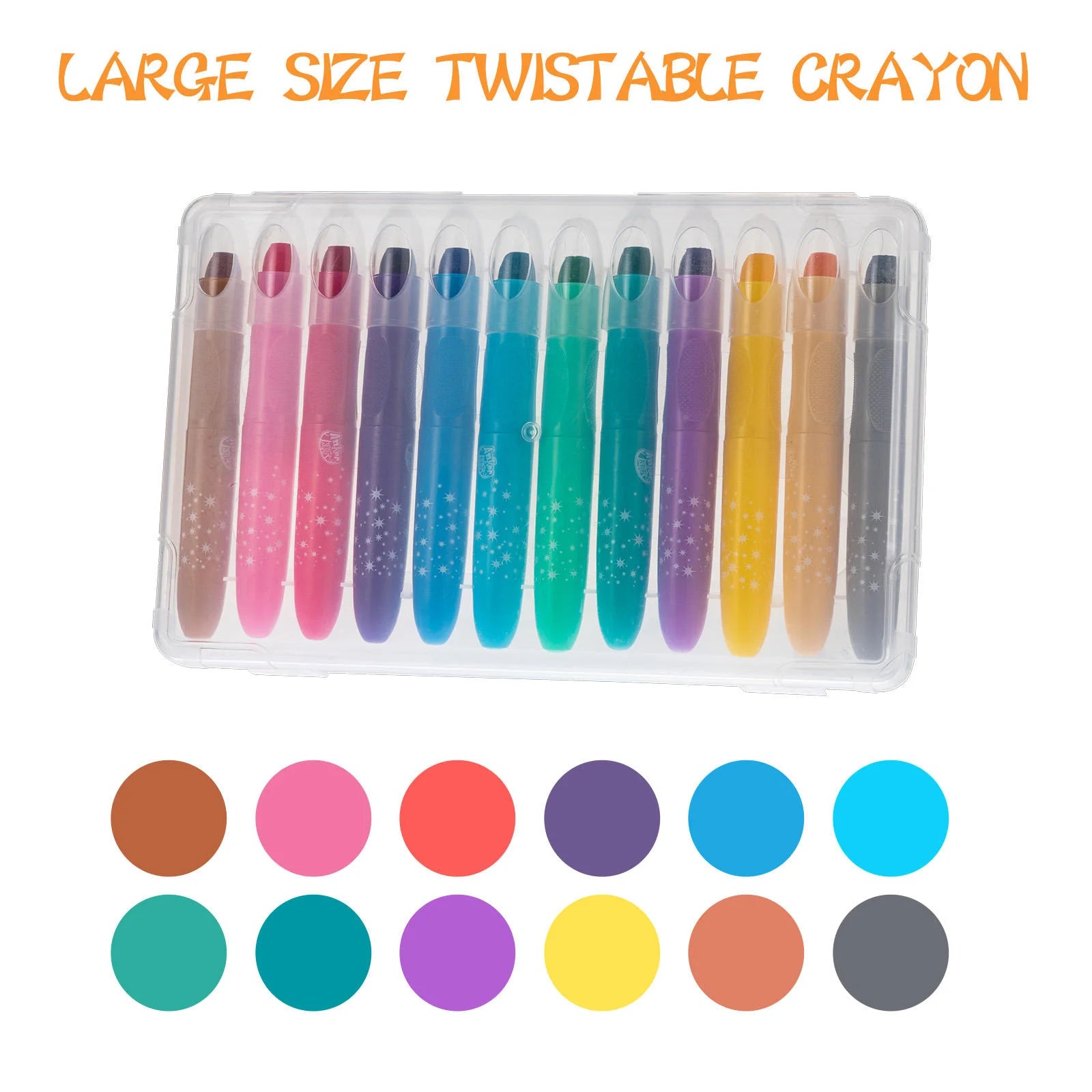 12-Piece Jumbo Twistable Crayon Set