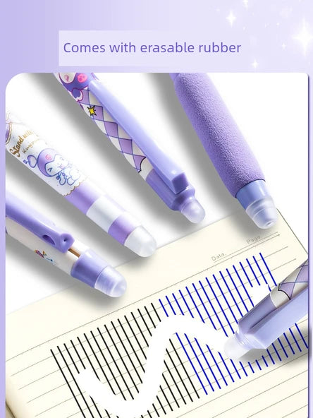 Kuromi 0.5mm Erasable Gel Pen Set – 4 Pieces