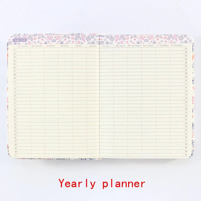 Floral A6 Hardcover Planner Notebook