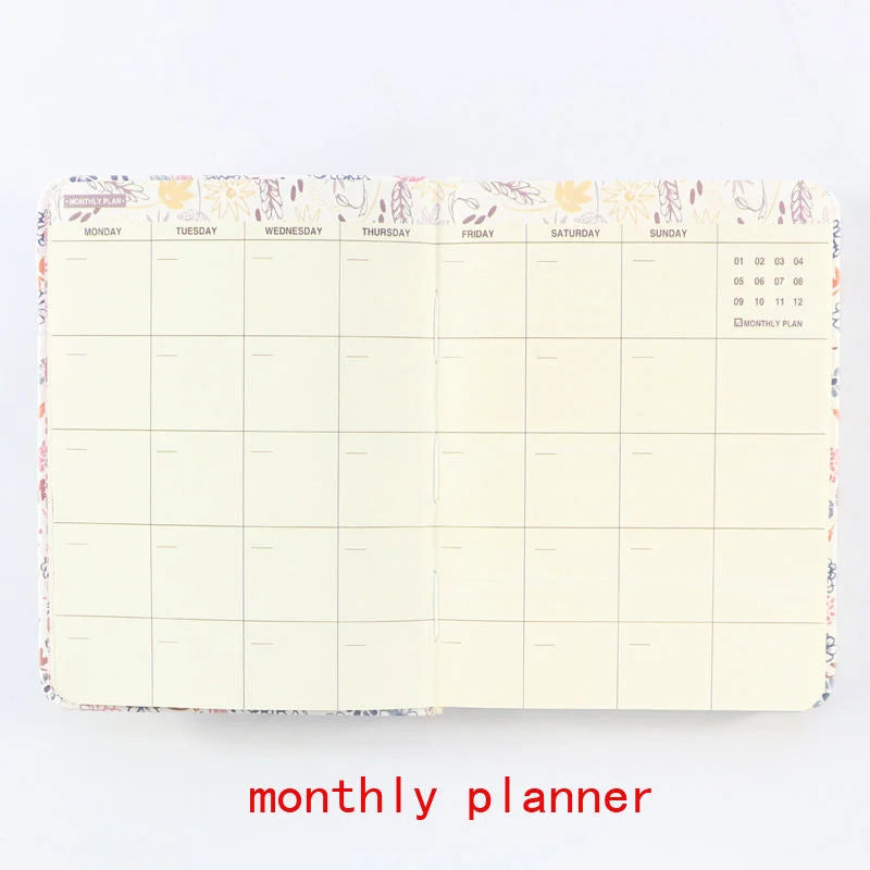 Floral A6 Hardcover Planner Notebook