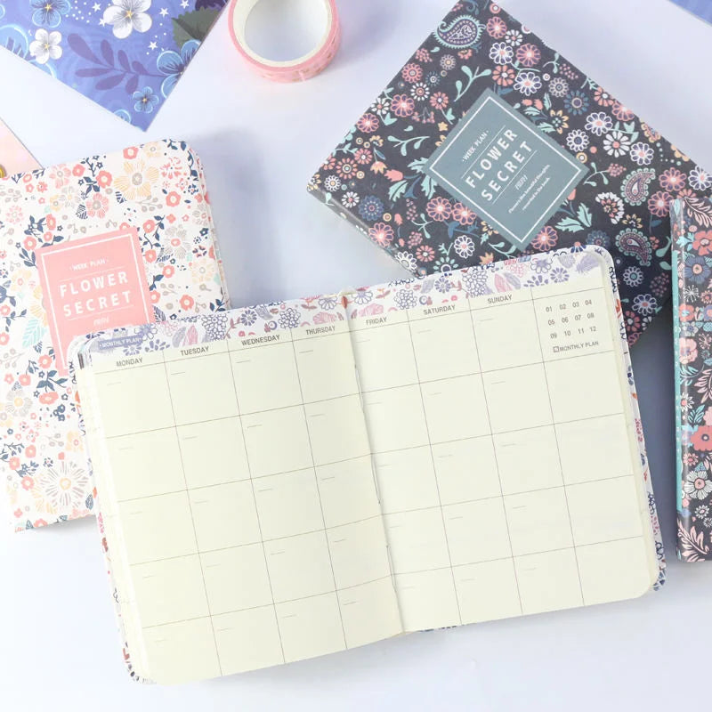 Floral A6 Hardcover Planner Notebook