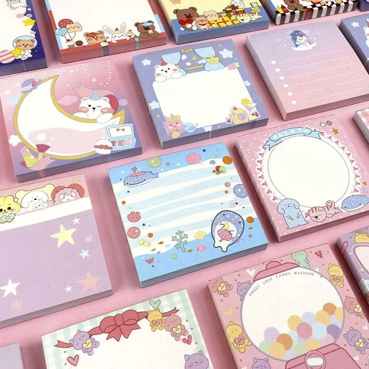 Cute Cartoon Sticky Memo Pad Set