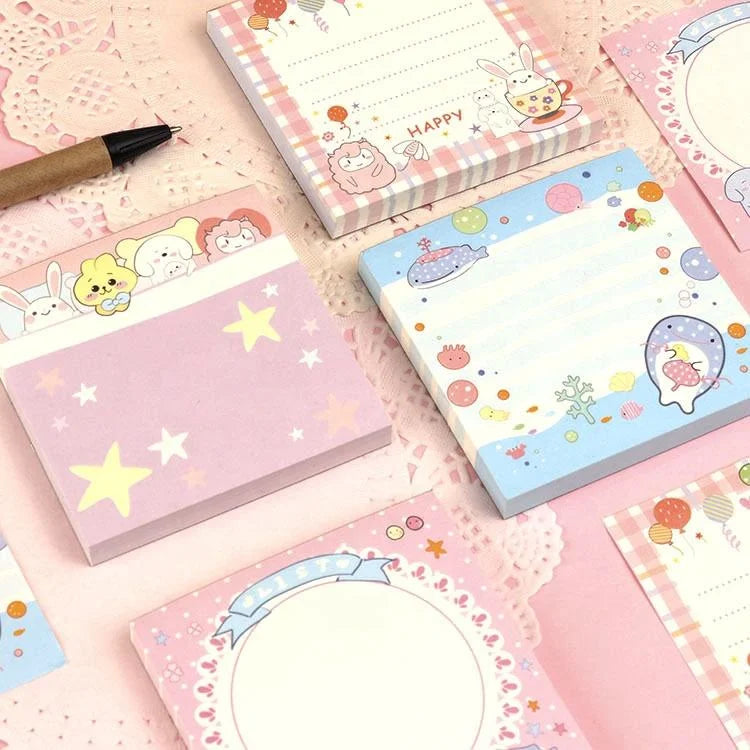 Cute Cartoon Sticky Memo Pad Set