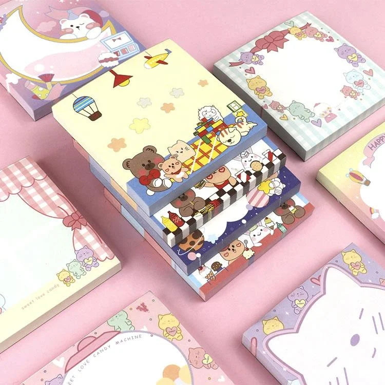 Cute Cartoon Sticky Memo Pad Set