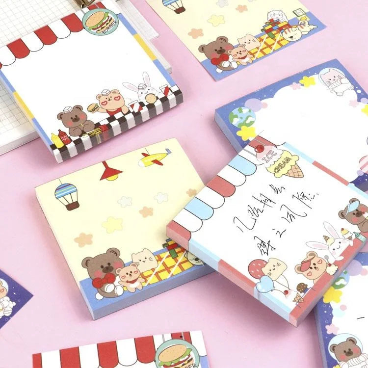 Cute Cartoon Sticky Memo Pad Set