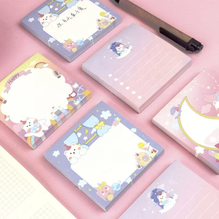 Cute Cartoon Sticky Memo Pad Set