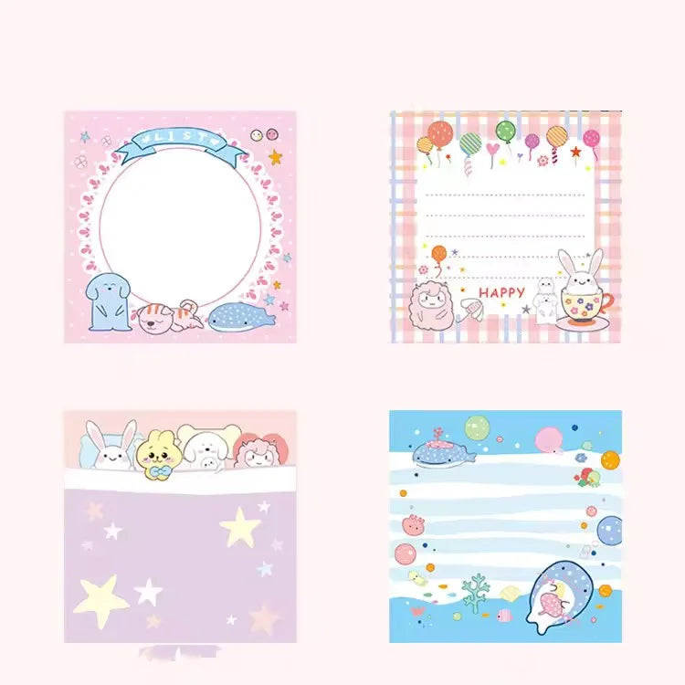 Cute Cartoon Sticky Memo Pad Set