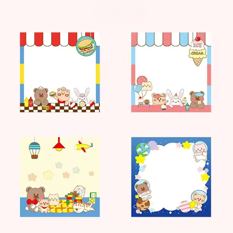 Cute Cartoon Sticky Memo Pad Set