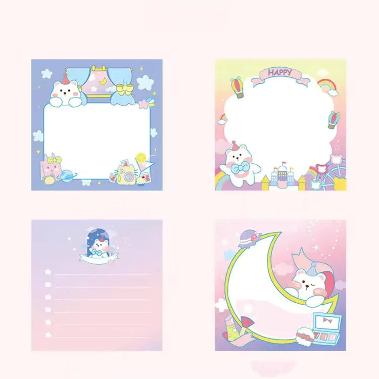 Cute Cartoon Sticky Memo Pad Set