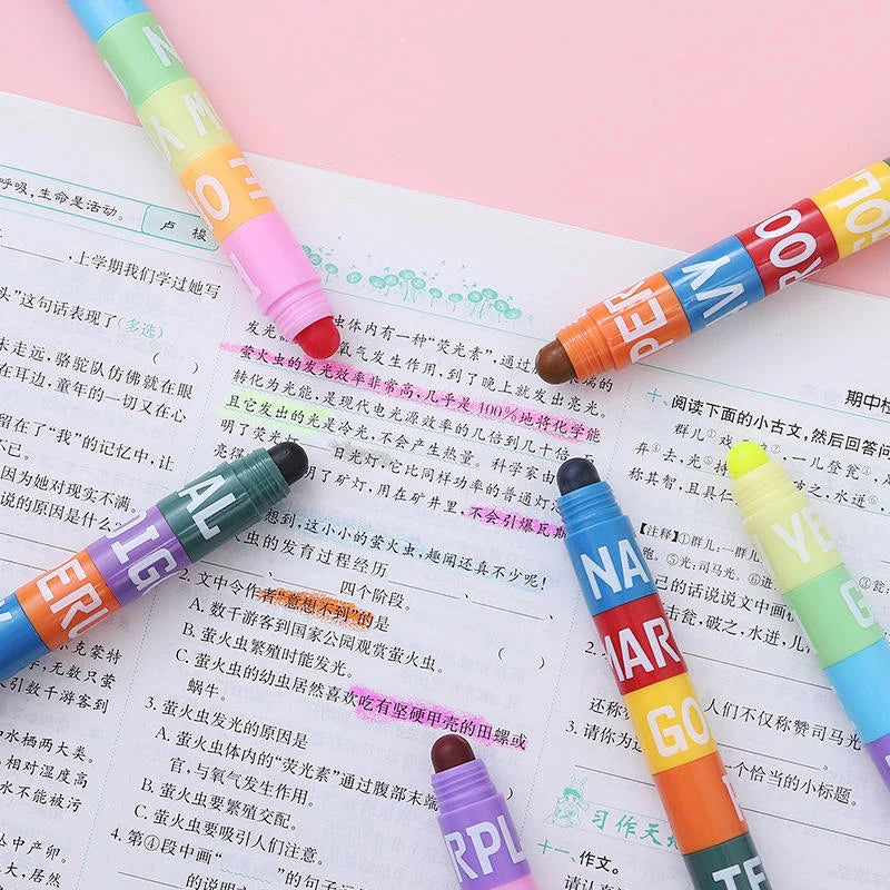 Spliceable Vintage Colour Solid Highlighter Set