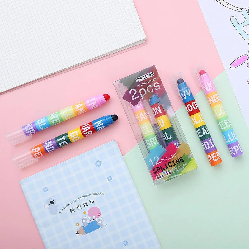 Spliceable Vintage Colour Solid Highlighter Set