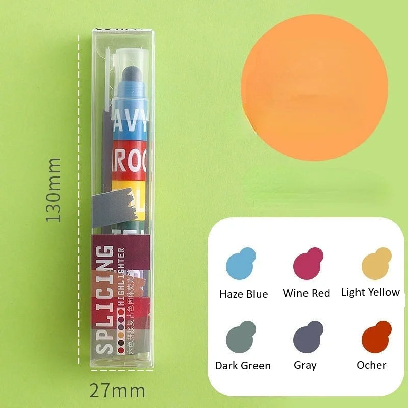 Spliceable Vintage Colour Solid Highlighter Set