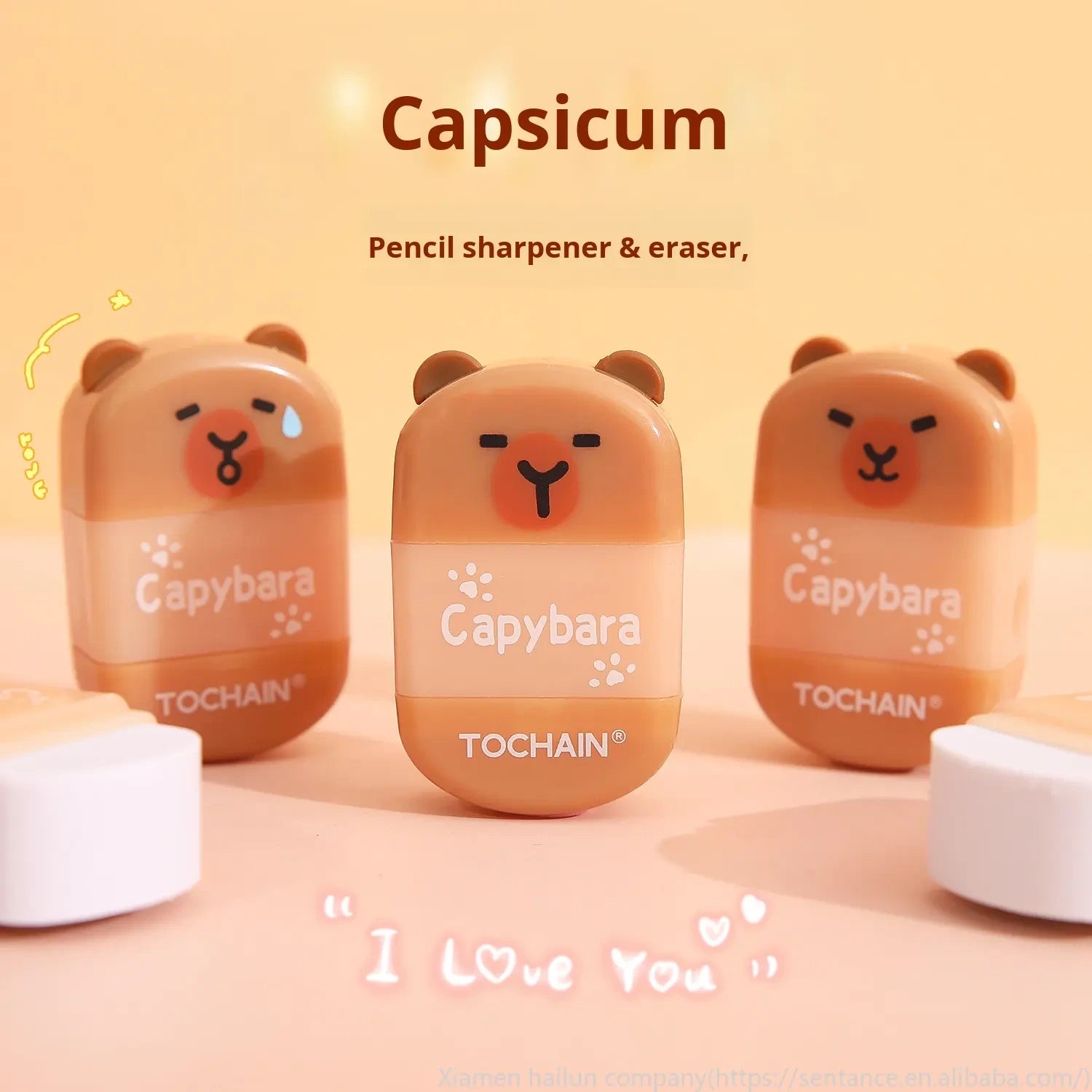 Cute Capybara 2-in-1 Pencil Sharpener with Eraser