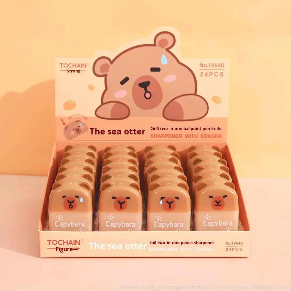 Cute Capybara 2-in-1 Pencil Sharpener with Eraser
