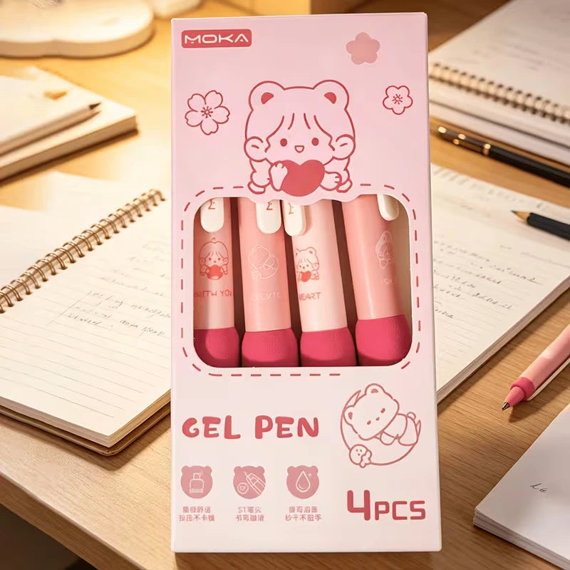 MOKA 4-Piece Kawaii Cartoon Gel Pen Set