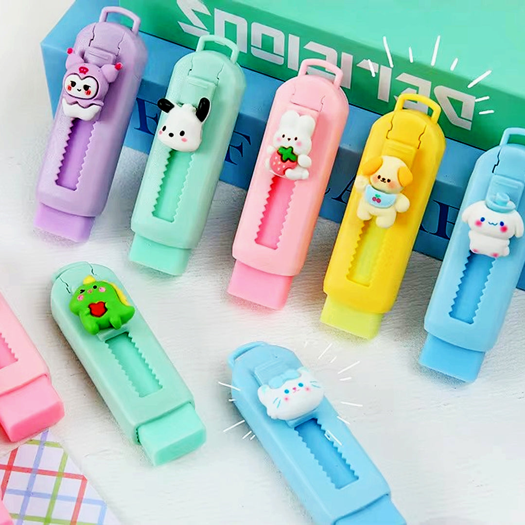Cutter Shaped Retractable Large Pencil Rubber Eraser