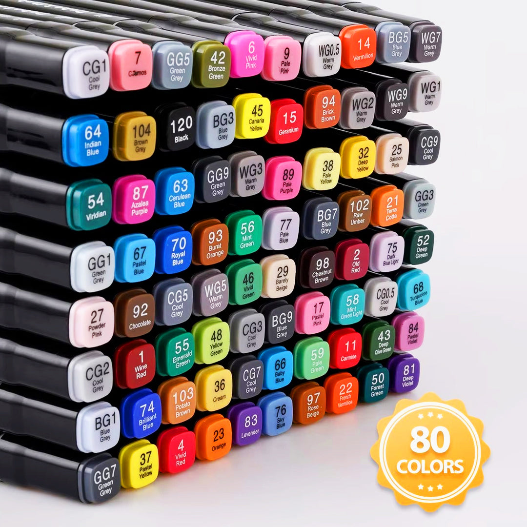 80 Color Marker Pen Set With Double Head Design