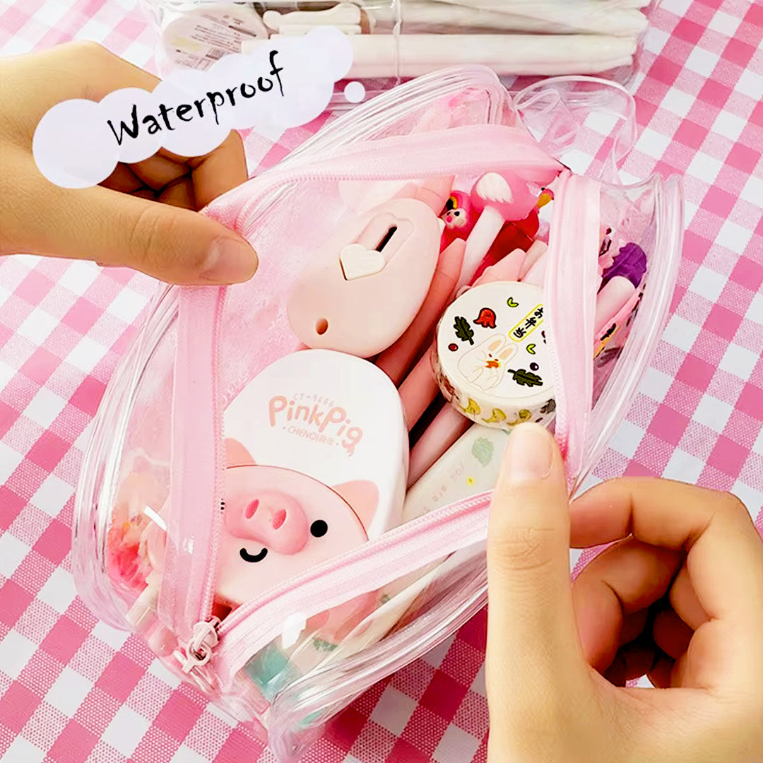 Colourful Clear Plastic Zipper Pouch