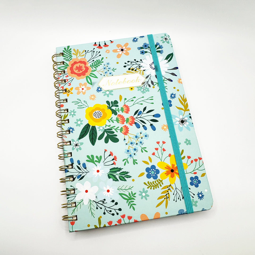 A5 Colorful Flower Student Thickened Spiral Planner 80 Sheets