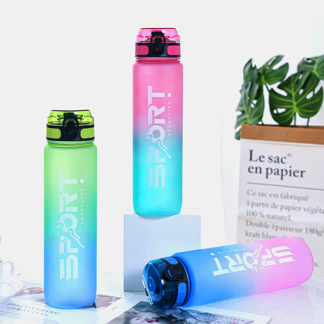 Sports Sandblasted Clamshell Locking Water Bottle