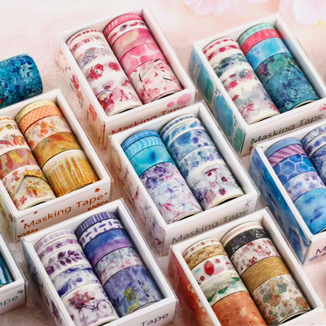 Washi Tape / Decorative Tape for Journals DIY Crafts Gift Wrapping - Set of 10 Pcs