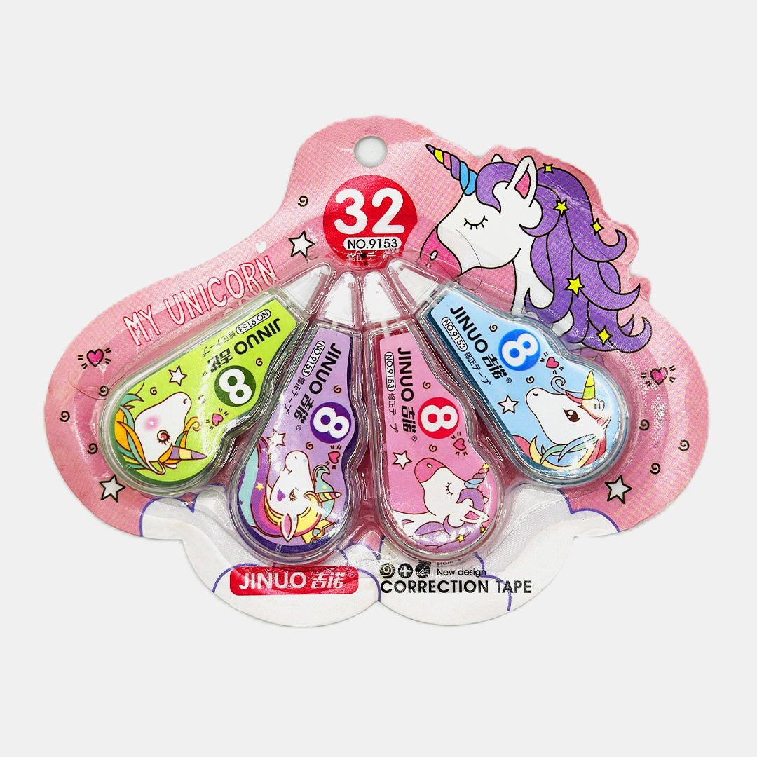 Kawaii Cute Unicorn Design Correction Tape 4pcs Pack