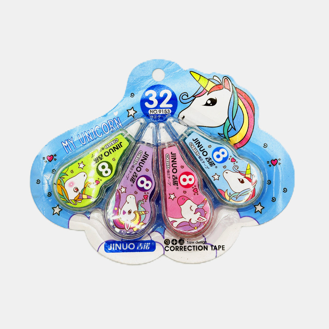 Kawaii Cute Unicorn Design Correction Tape 4pcs Pack
