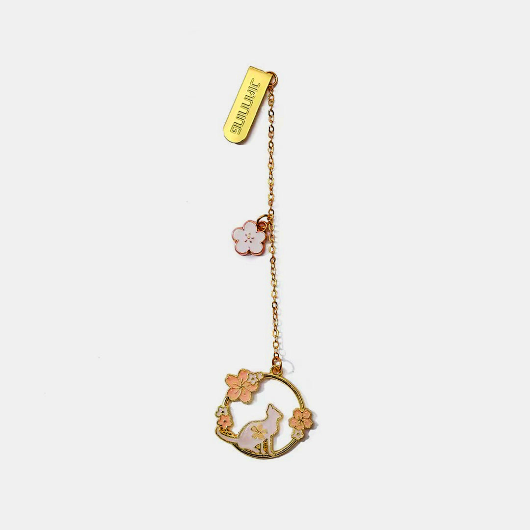 Sakura Blossoms Charms Bookmark Featuring Animals
