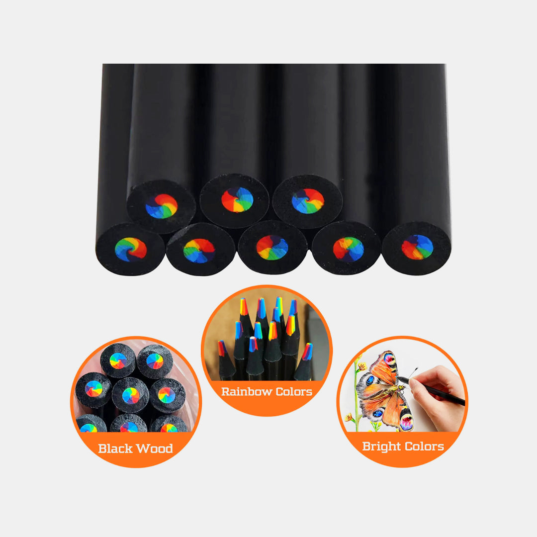 Rainbow 7 Colors Round Pencil