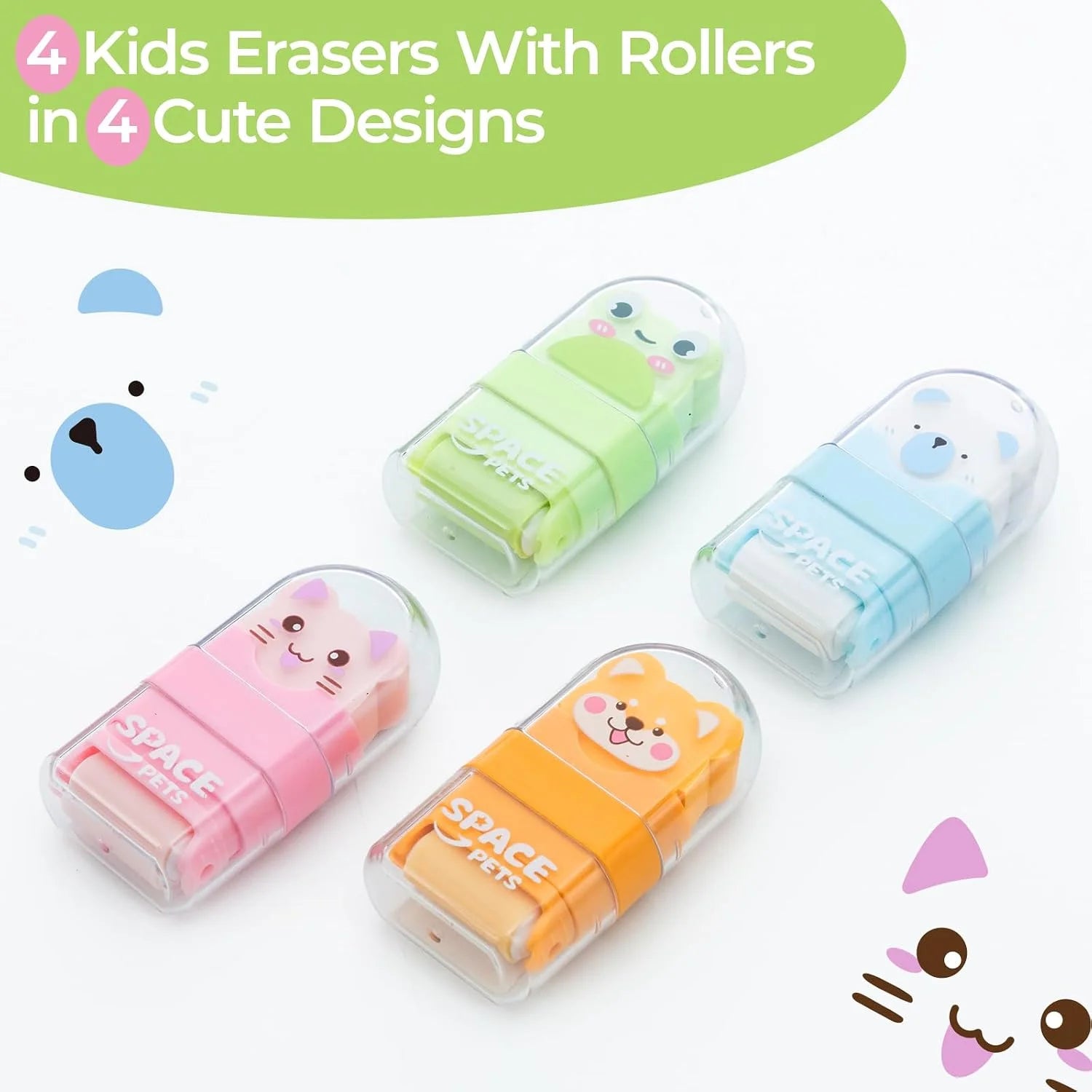 M&G Space Pets Pencil Eraser with Clean-Up Roller