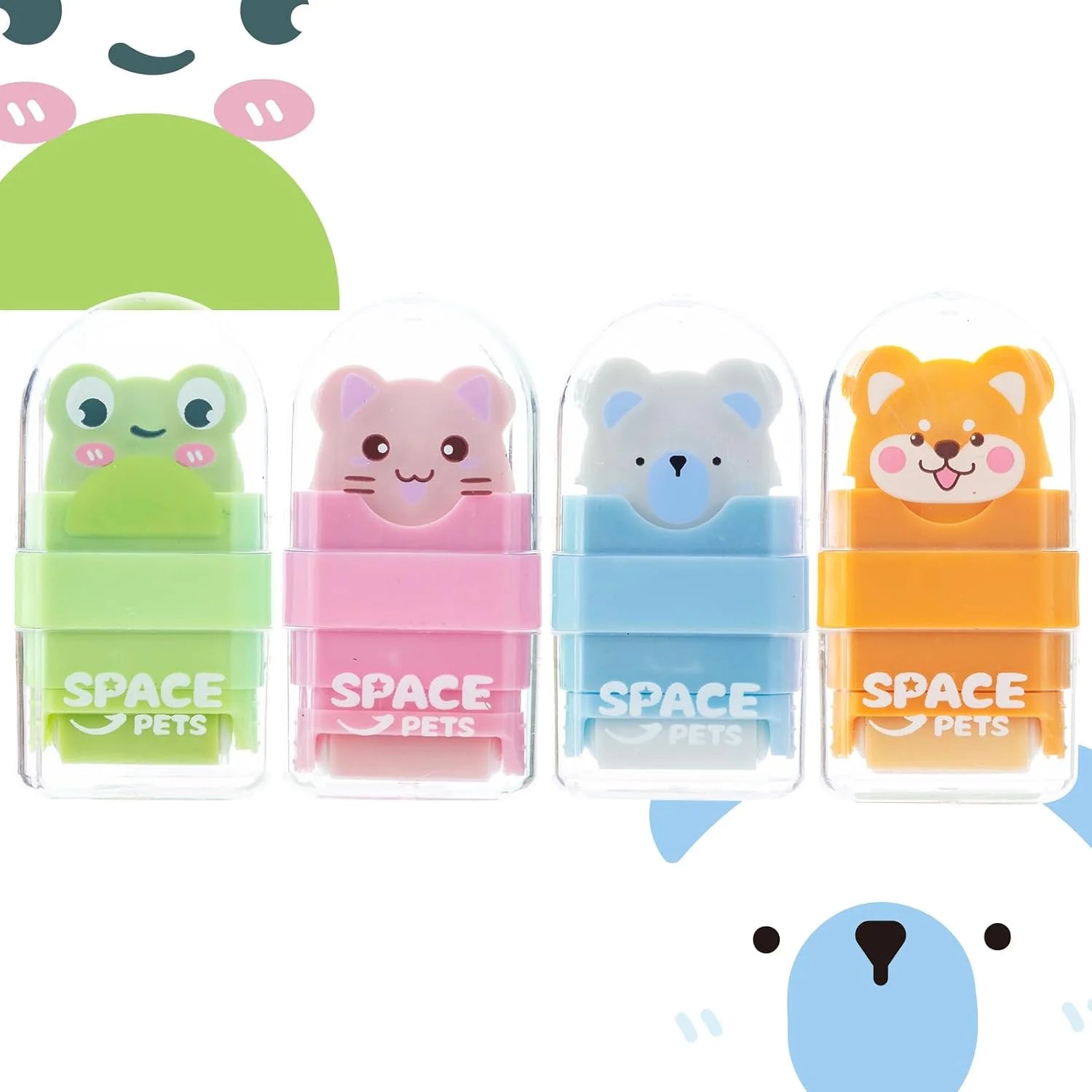 M&G Space Pets Pencil Eraser with Clean-Up Roller
