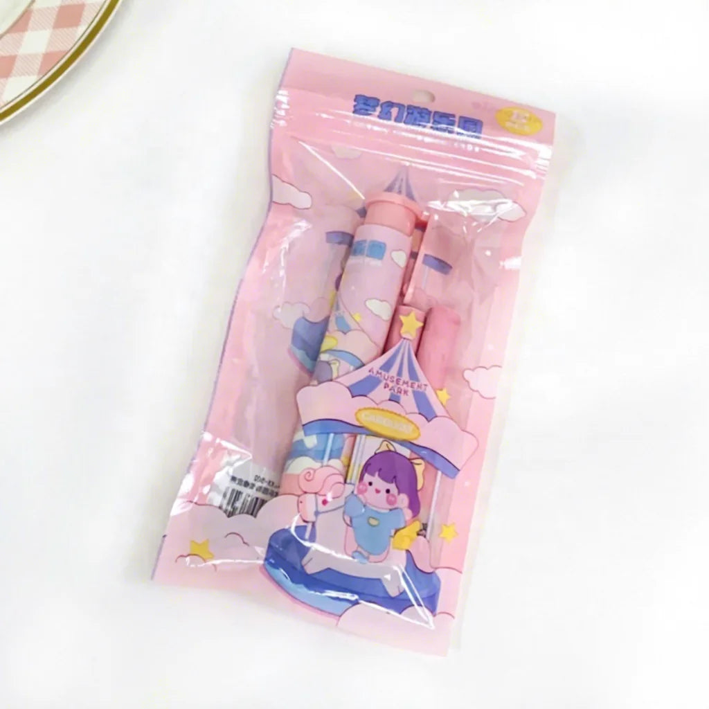 Push-Type Pencil Eraser with Refillable Set
