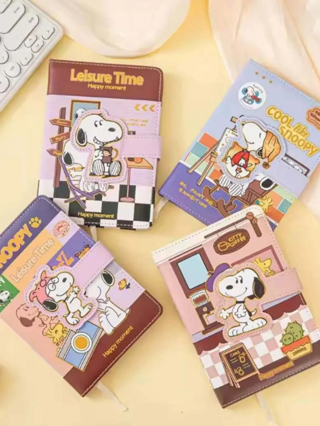Snoopy PU Leather Magnetic Diary Notebook