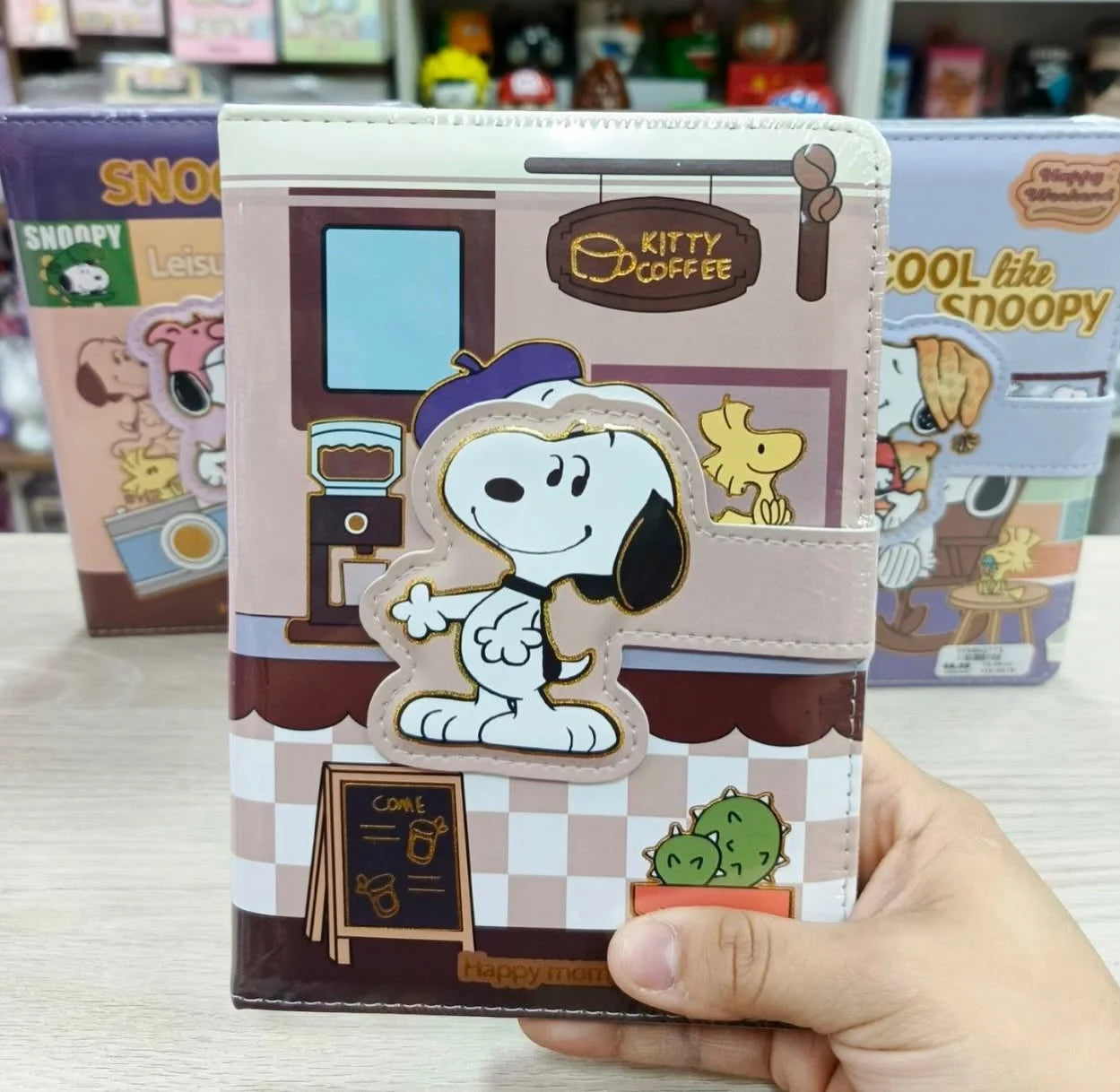 Snoopy PU Leather Magnetic Diary Notebook