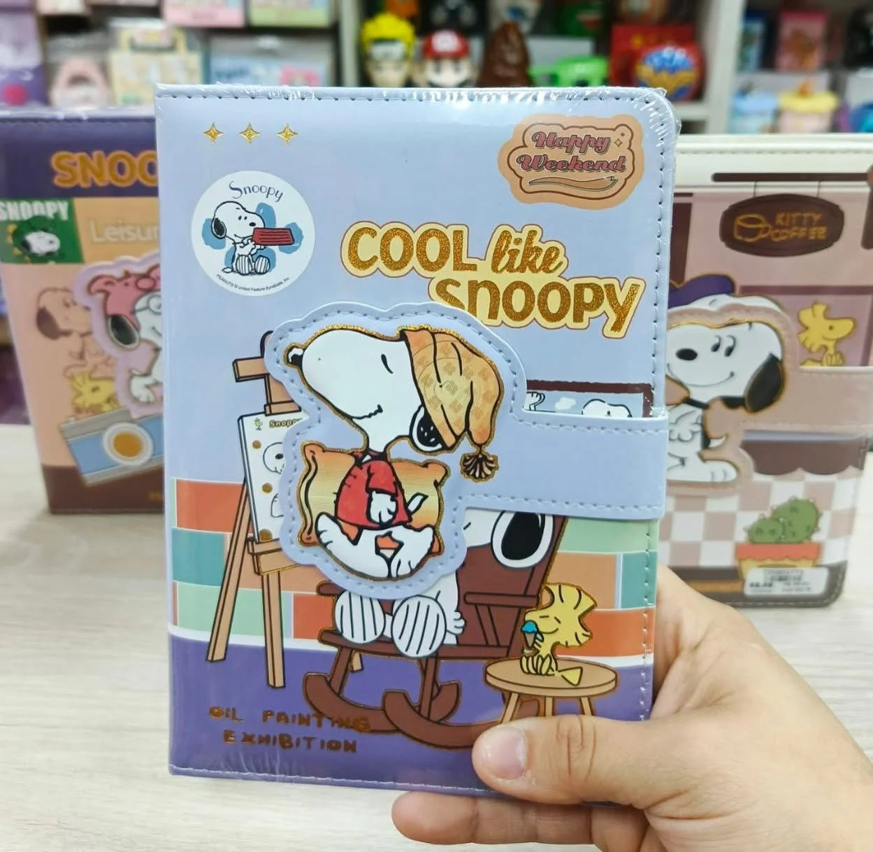 Snoopy PU Leather Magnetic Diary Notebook
