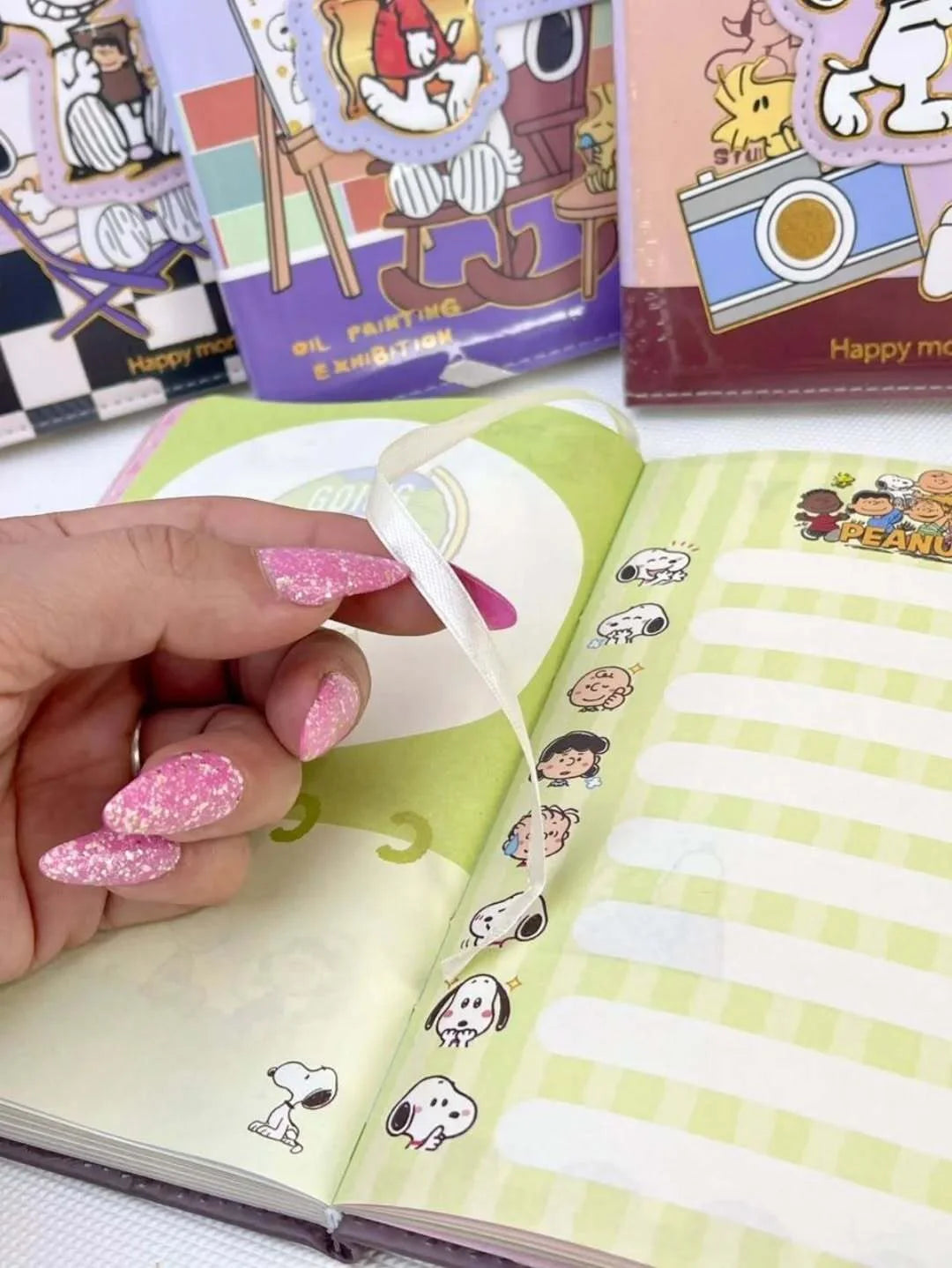 Snoopy PU Leather Magnetic Diary Notebook
