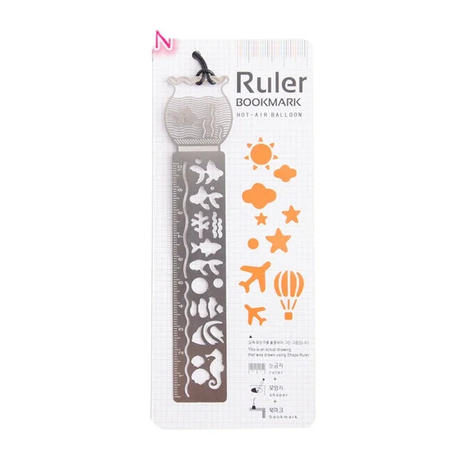 Hollow-Out Metal Bookmark Ruler