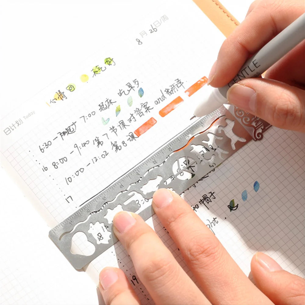 Hollow-Out Metal Bookmark Ruler