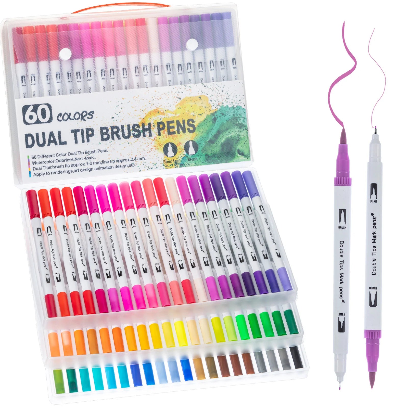 Dual Tip Brush Marker Set – 12/24/48/80 Colours