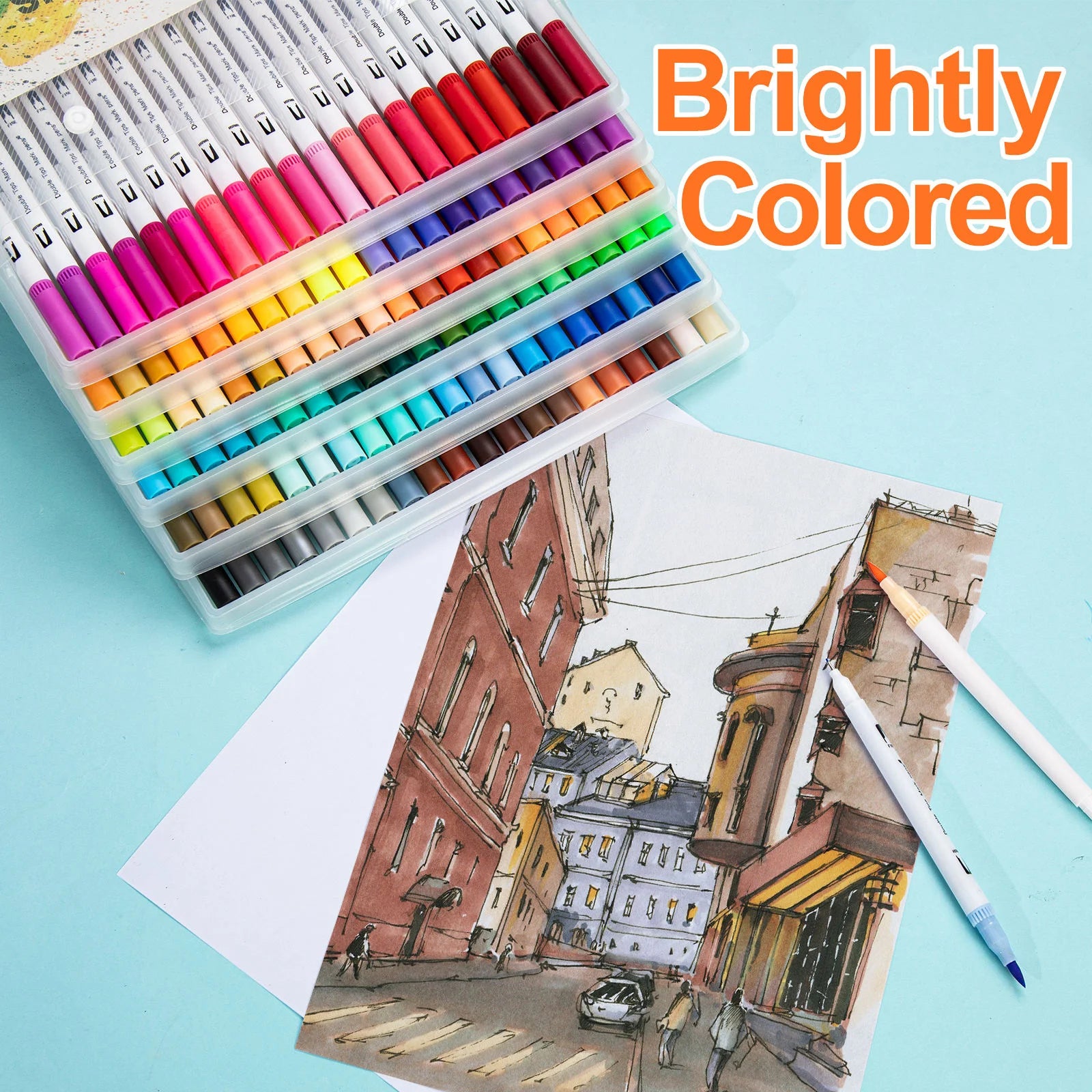 Dual Tip Brush Marker Set – 12/24/48/80 Colours