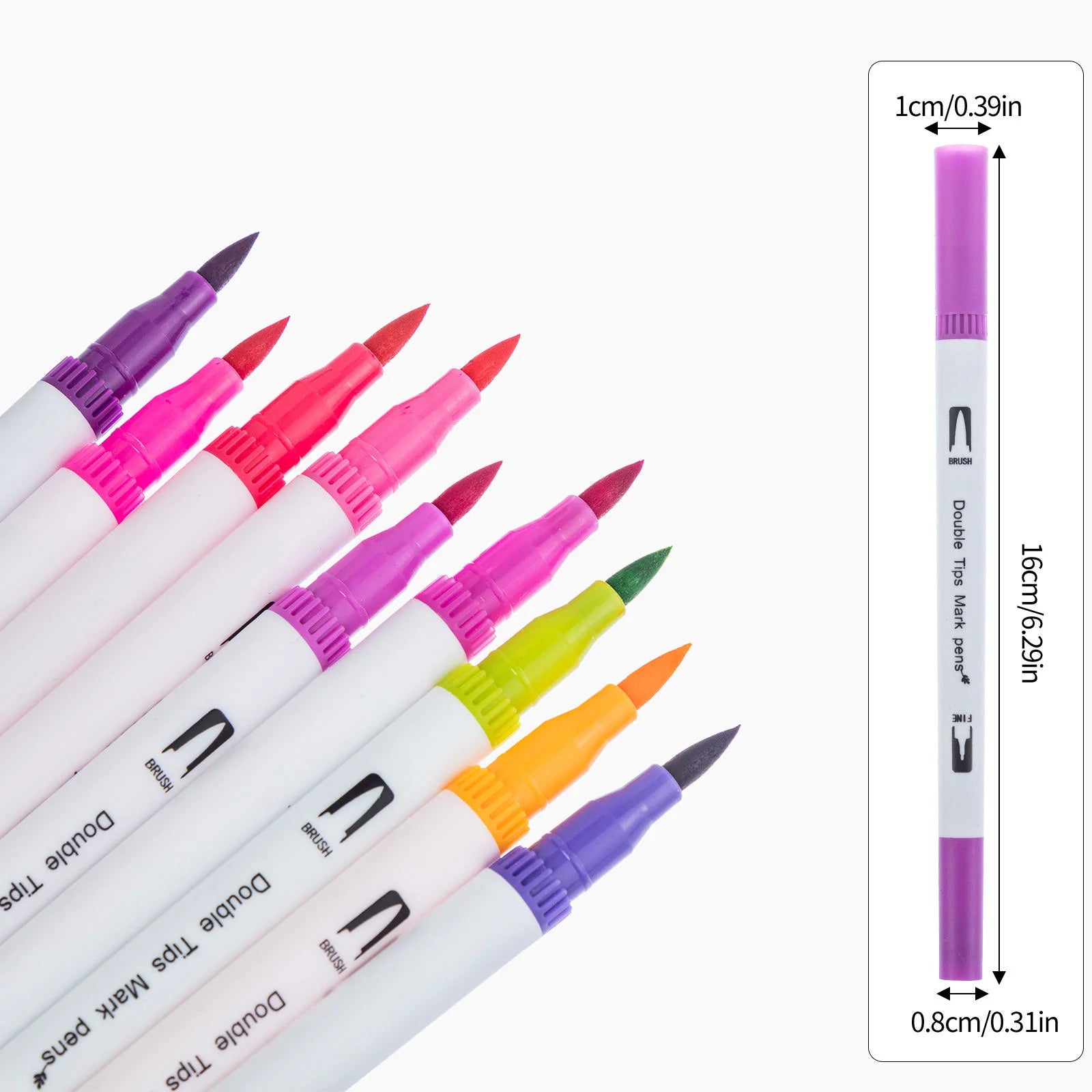 Dual Tip Brush Marker Set – 12/24/48/80 Colours