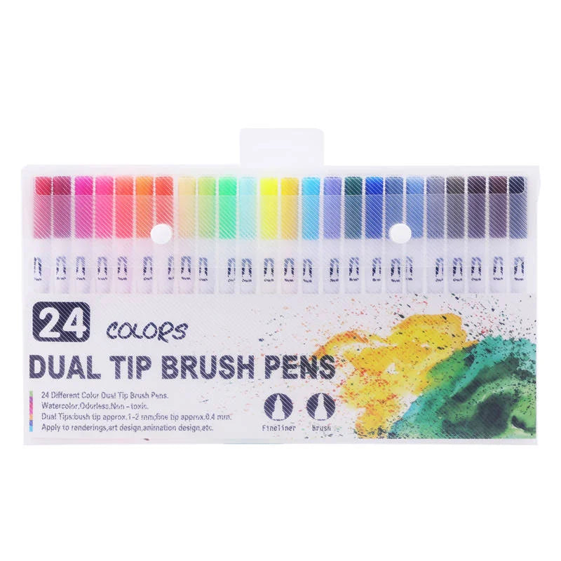 Dual Tip Brush Marker Set – 12/24/48/80 Colours