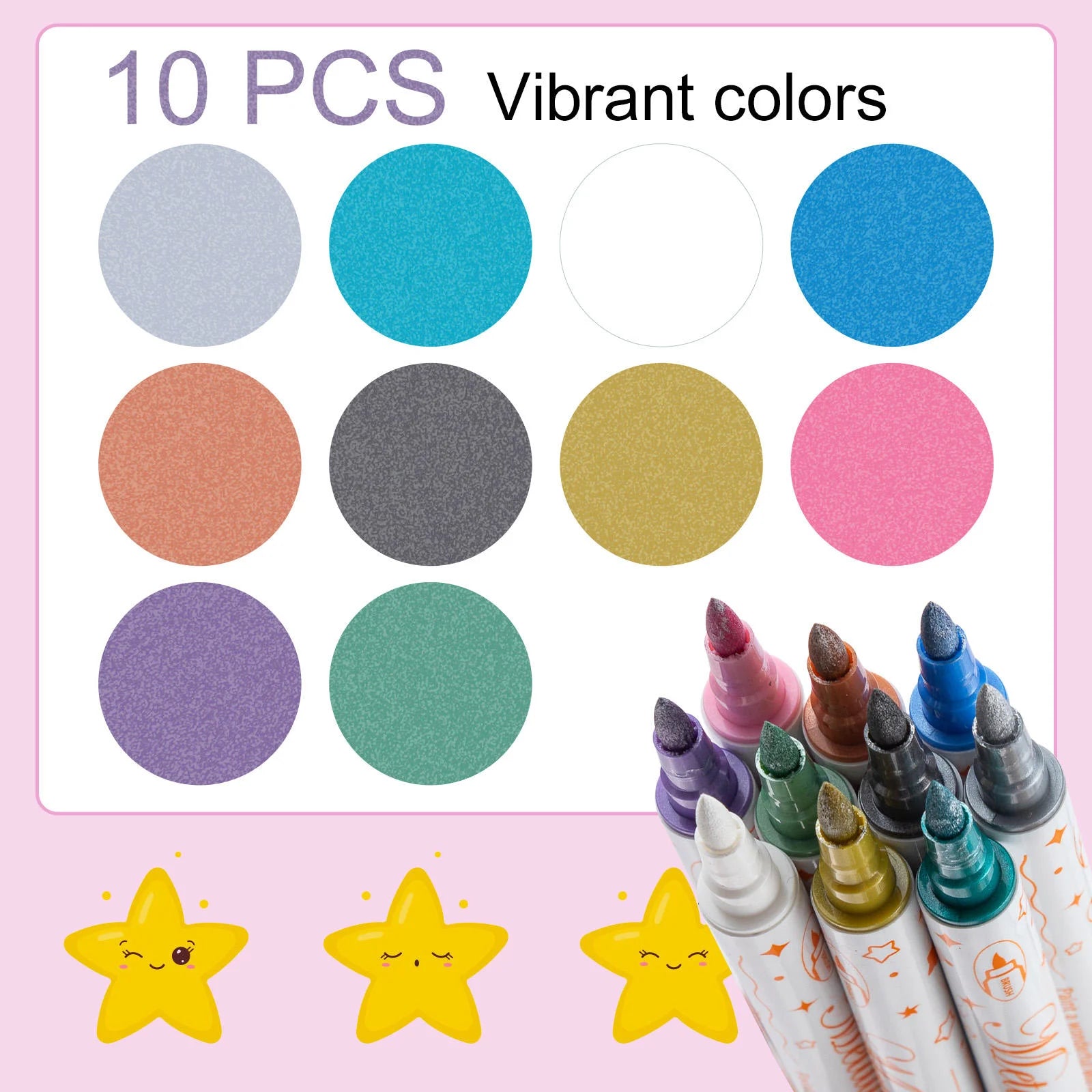 Metallic Glitter Dual Tip Marker Set
