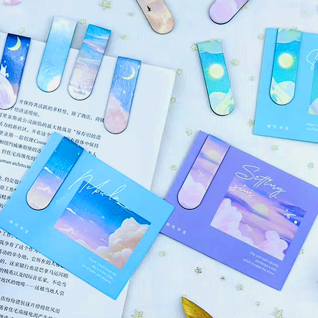 Moon Stars Pattern Page Bookmark Clips