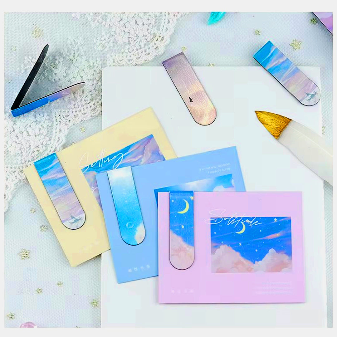 Moon Stars Pattern Page Bookmark Clips