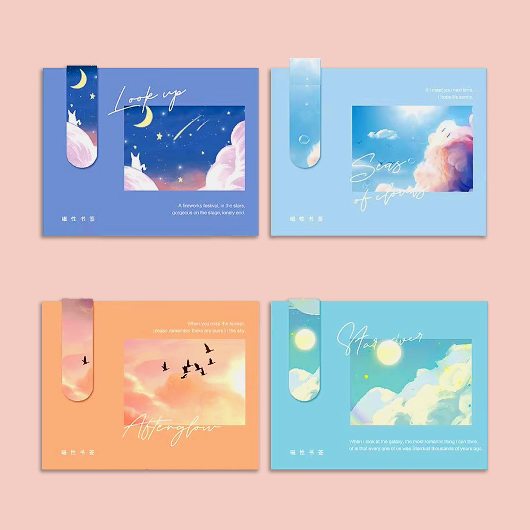 Moon Stars Pattern Page Bookmark Clips