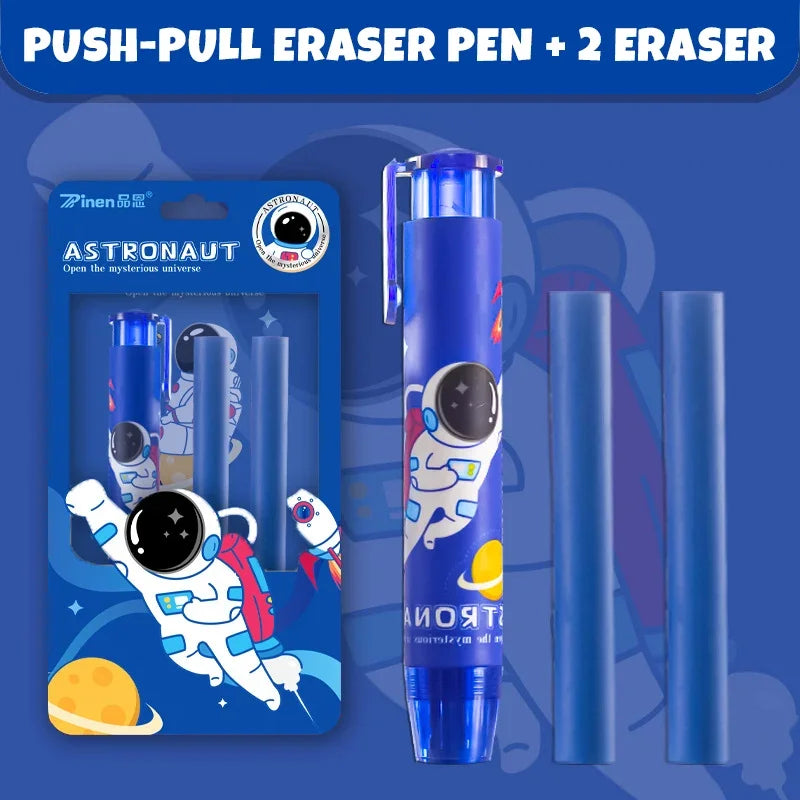 Push-Type Pencil Eraser with Refillable Set